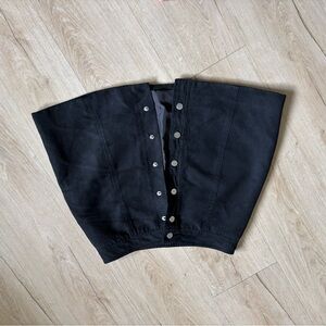 Divided Black Skirt with Silver Accents